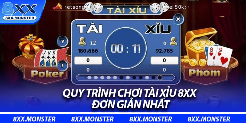 Quy trình chơi tài xỉu 8XX đơn giản nhất